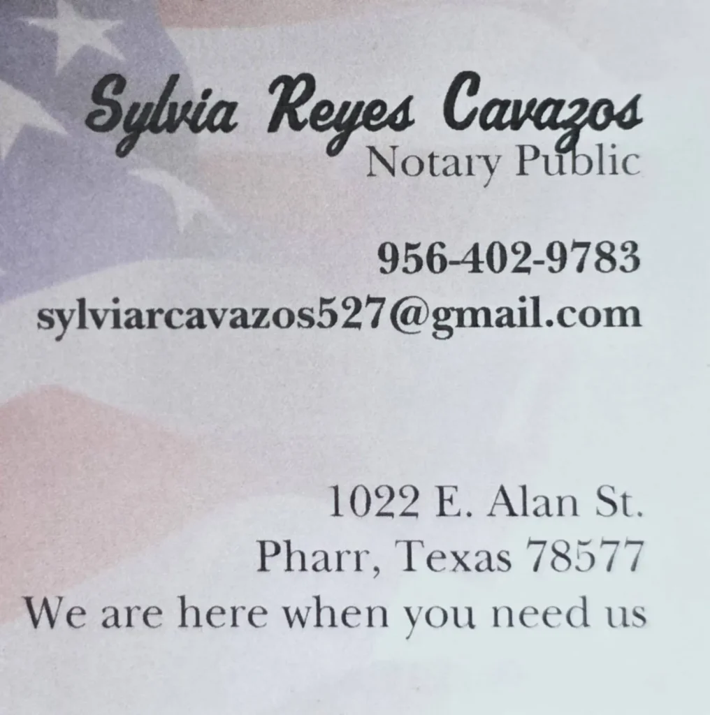 Sylvia Reyes Cavazos Notary Public