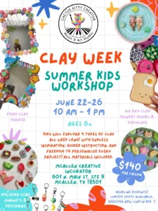 Cactus Kitty Creative – Clay Week Summer Kids Workshop - Image 01 (June 4, 2026)