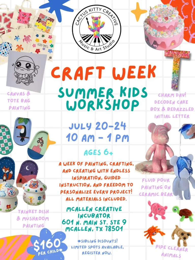 Cactus Kitty Creative – Craft Week Summer Kids Workshop - Image 01 (June 4, 2026)